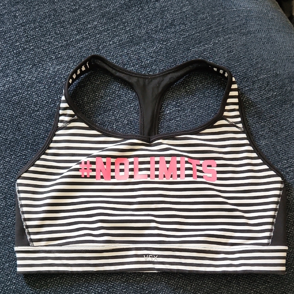 VSX Black and White Racerback Sports Bra